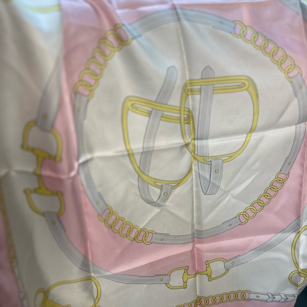Celine Pink Silk Scarf